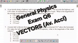 Part 6 General Physics Examination on VECTORS: How to Solve VECTORS General Physics Exam Questions