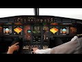 Airbus a319 Cockpit thunderstorm landing at Brussels Airport 25R