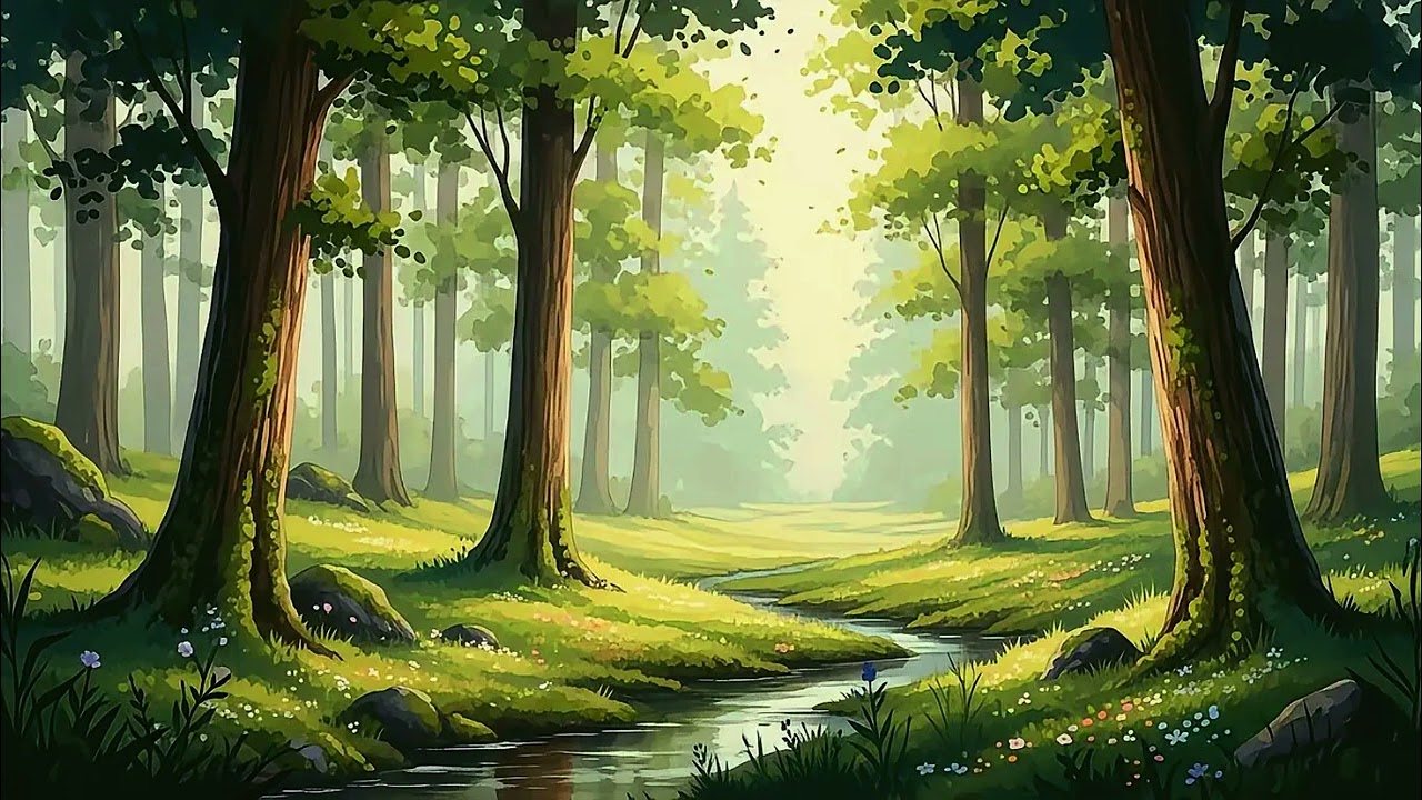 Soft Ambient Music 🌿 Forest Clearing Watercolor