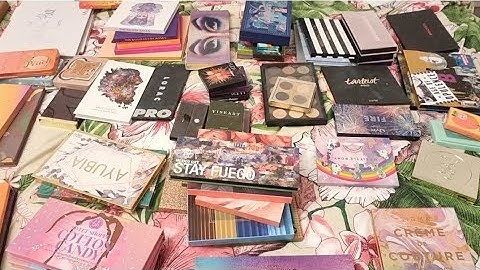 In depth look at my full eyeshadow palette collection and a small declutter LONG VIDEO