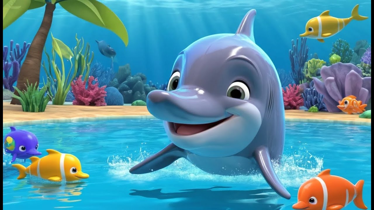 Dolphin Teaches Swimming Class – 3D Animated Nursery Rhyme for Kids ...