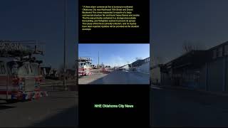 A three-alarm commercial fire is burning in northwest Oklahoma City near Northwest 16th Street and D