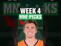 NFL Week 4 Monday Night Football Best Picks 🔥🏈