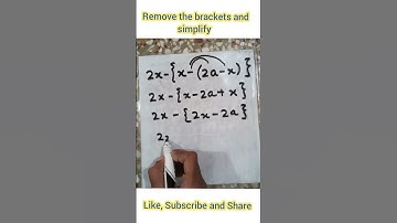 Remove the brackets and simplify #maths #shorts #vedio