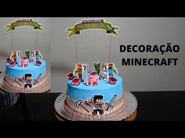 Carina Bolos - Bolo de Chantilly Tema: Minecraft Massa