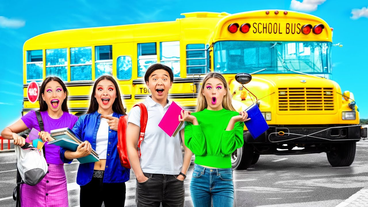 Мы Изучаем с Друзьями Правила Школьного Автобуса | Смешные Cитуации от GoFun Challenge