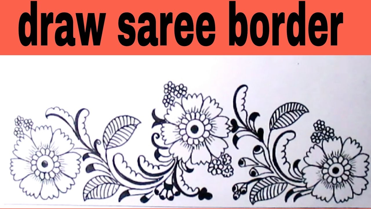Draw online - How to draw saree border design drawing for... | Facebook