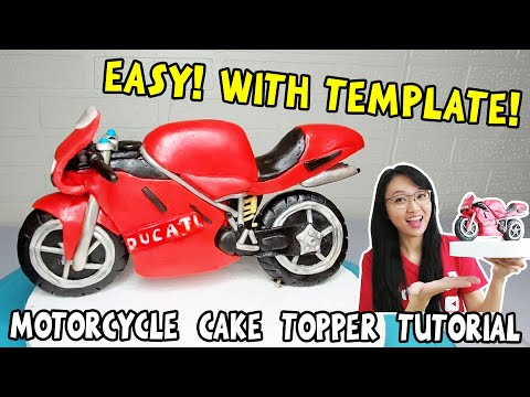 Motorcycle Cake Topper -EASY WITH TEMPLATE and WEIGHT | Motorcycle Cake | Motorbike Cake | Bike Cake