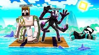 😱Trapped on a RAFT as MUTANT MOBS in Minecraft!