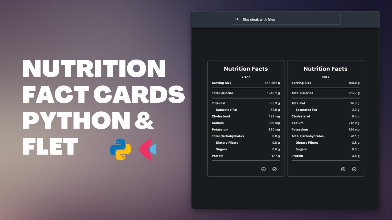 Build A Nutrition Tracker With Python & Flet UI - YouTube