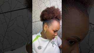Slick up puff on natural hair using sofnfree styling gel once in