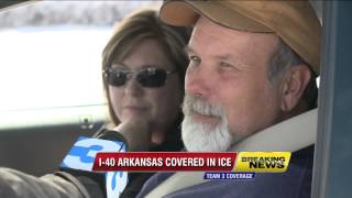 Icy Roads Halt Traffic On I-40 In Arkansas