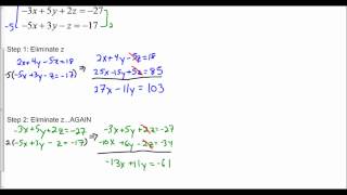 Lesson 3.5 - Solving a Three Variable System (Example 2)
