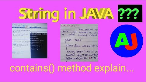 contains() method of string class in java | string handling
