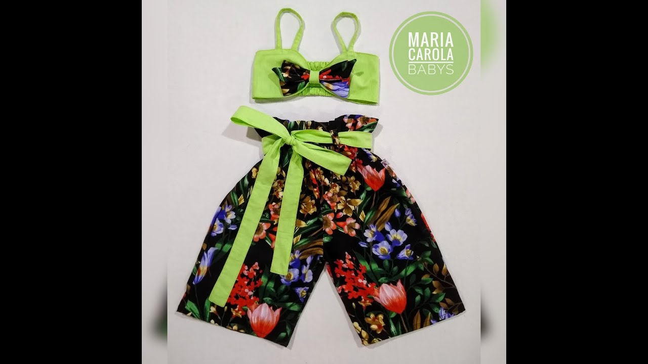 conjunto calça e cropped infantil