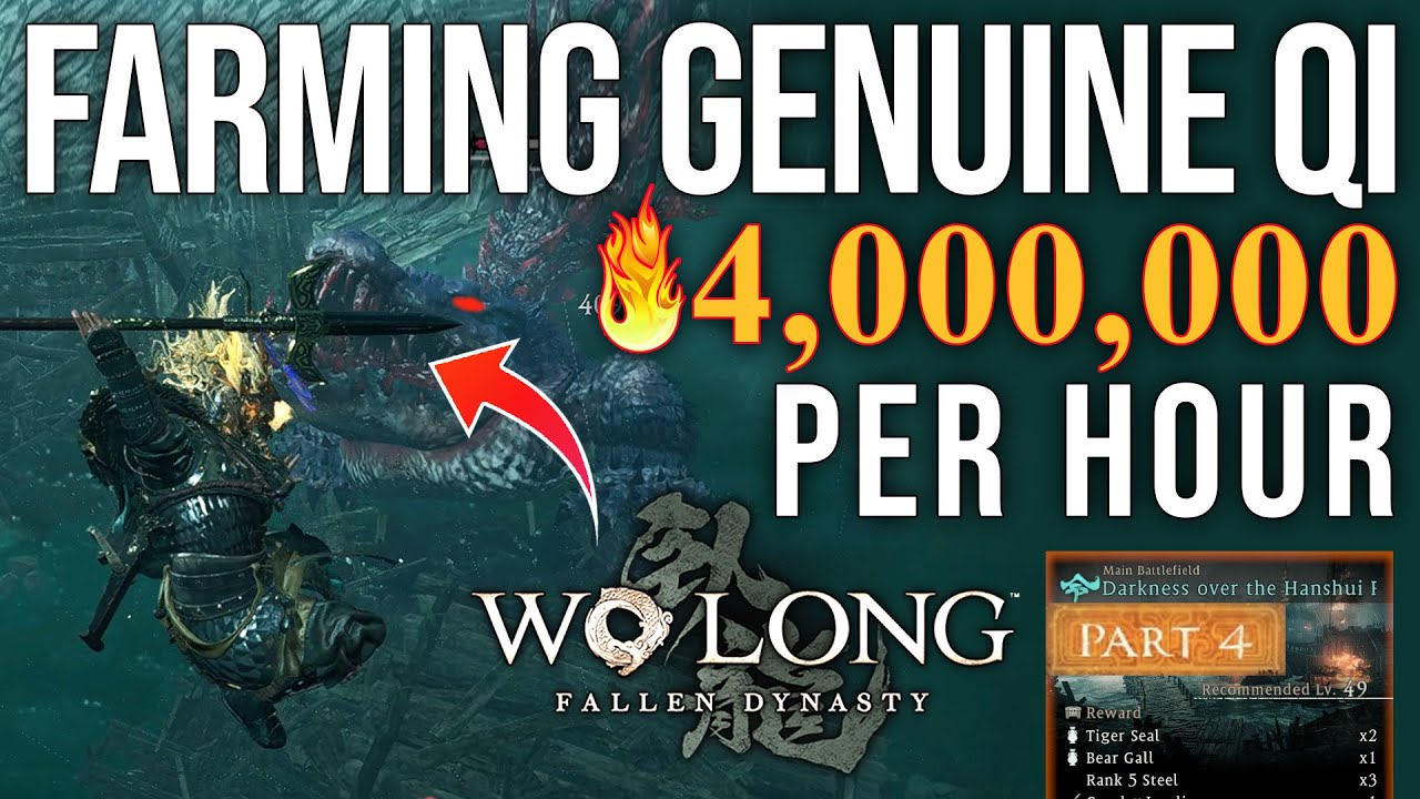 Easy 4 MILLION Genuine Qi Per Hour (Farming Guide) LEVEL UP FAST!!!   Wo Long Fallen Dynasty