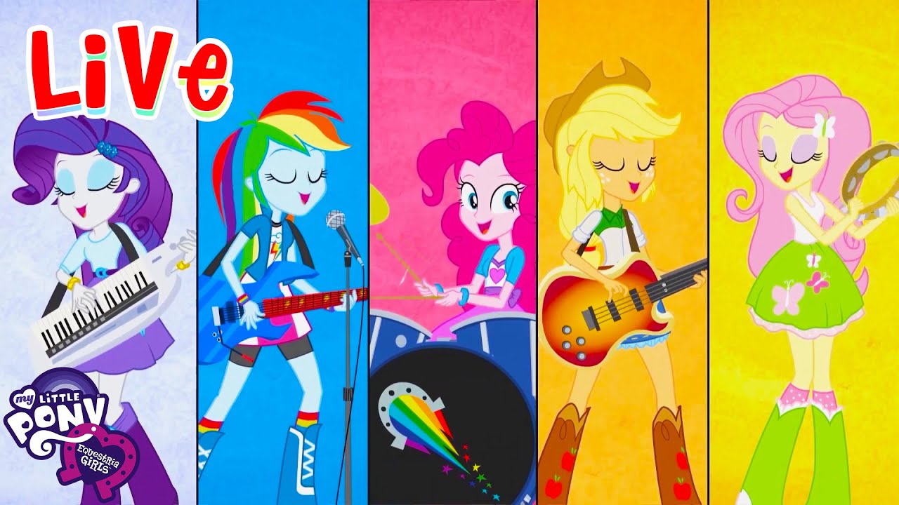 🔴 Equestria Girls LIVE 🔮 BEST SONGS 🌈 Under our Spell, Cafeteria Song + more songs! 🎶💜 MLP EG