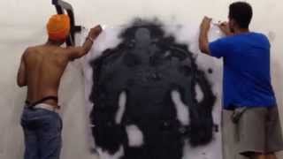 Spray paint on wall - FitnessStalwarts