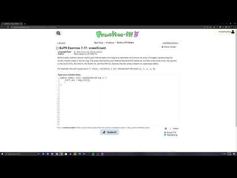 Exercise 7.17 (vowelCount) Java Tutorial || Practice-It