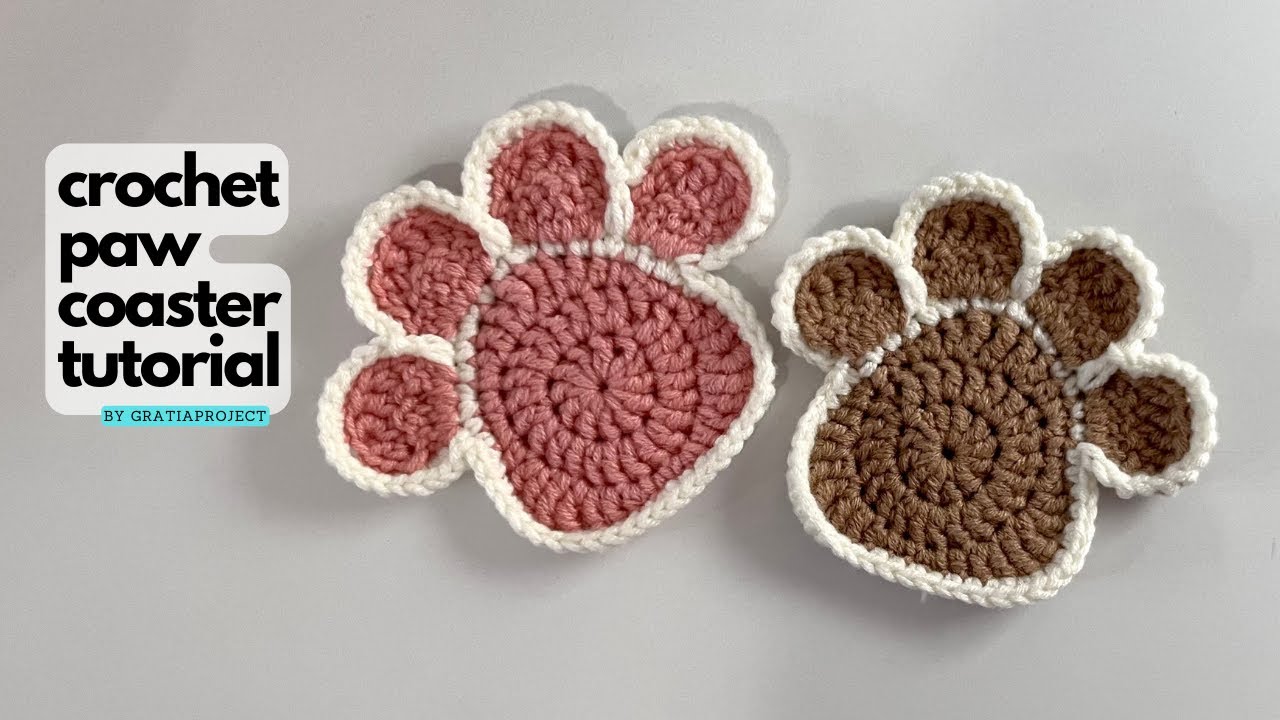 Paw Crochet Coaster Tutorial | Crochet Along Step-by-step