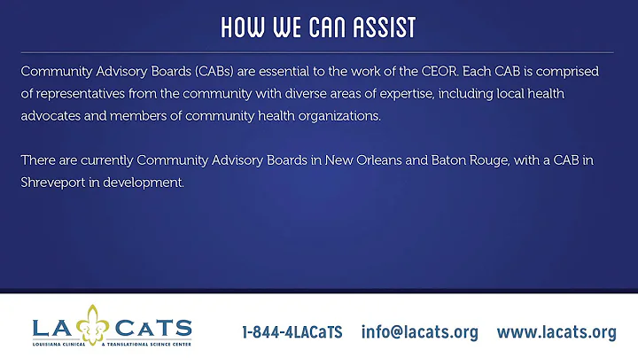 LA CaTS Center Community Engagement and Outreach R...