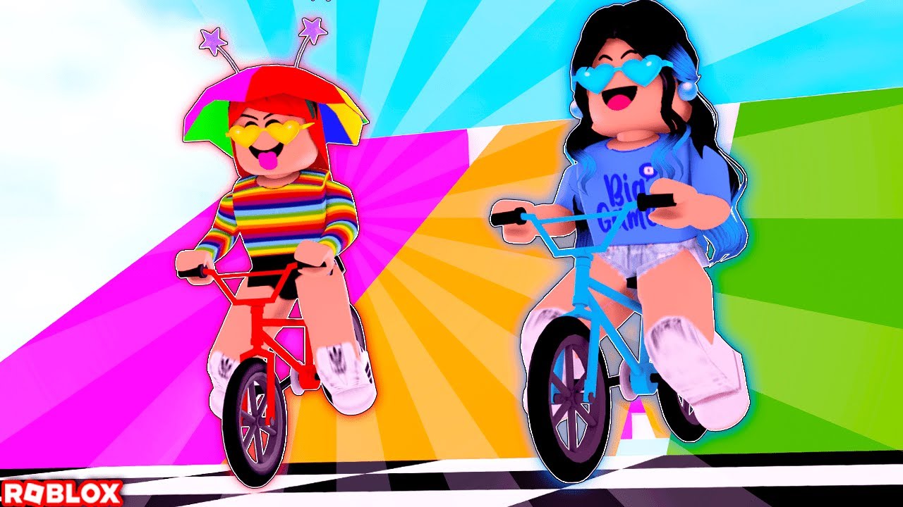 OBBY COM UMA BICICLETA NO ROBLOX!! MUITAS MANOBRAS LEGAIS!! (Obby But  You're on a Bike) 