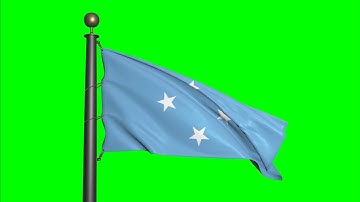 Micronesia flag - Green Screen Motion background 4K UHD 60fps Flag footage