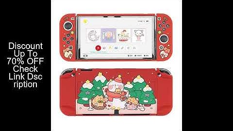 Geekshare Christmas Theme Protective Case Compatible with Nintendo Switch OLED and Joy-Con Hard Shel