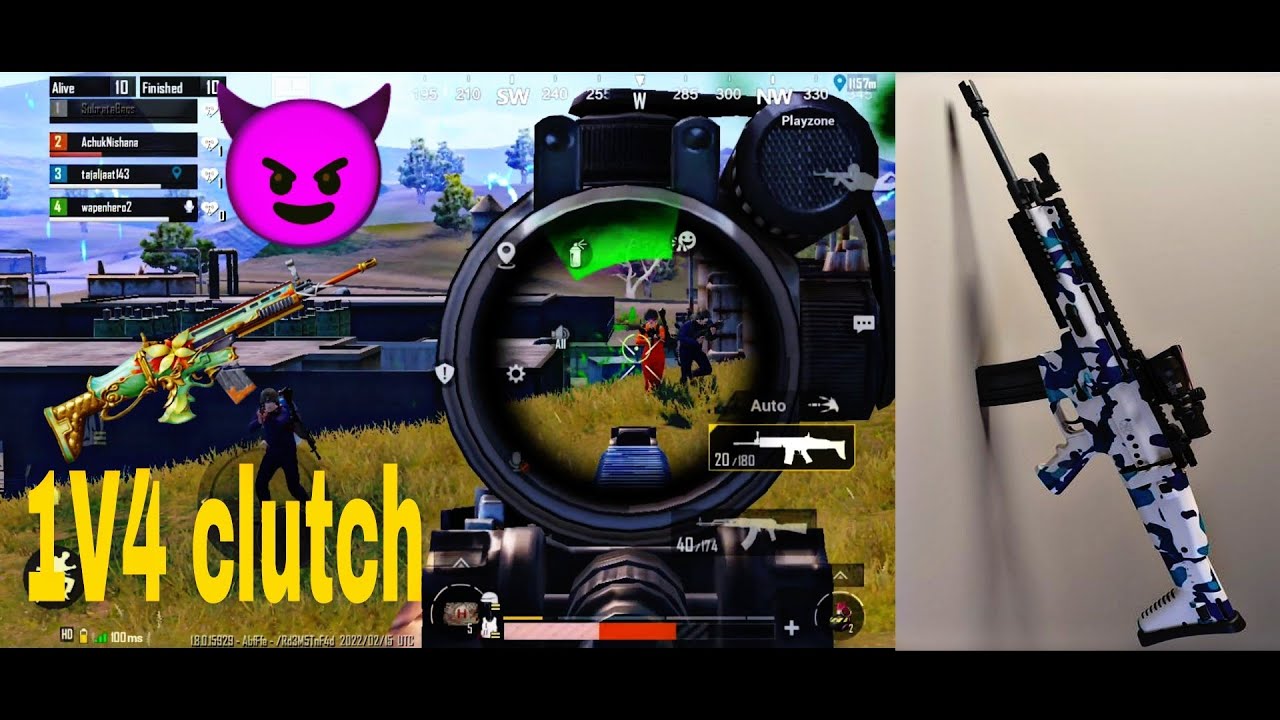 1VS4 clutch bgmi pubg mobile new video 1v4 clutch #1vs4 #1v4 ...
