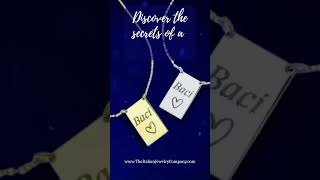 Say Baci With Love Italian Kisses Tag Necklace In Sterling Silver
