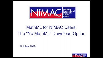 NIMAC MathML Download Options
