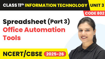 Spreadsheet (Part 3) - Office Automation Tools | Class 11 IT Unit 3 (Code 802) Part B | CBSE 2025-26