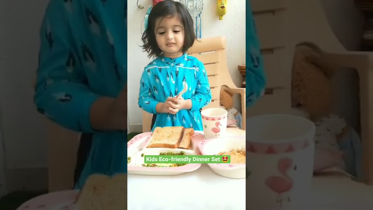 "Polka Tots Eco-Friendly Bamboo Fibre Dinner Set For Kids