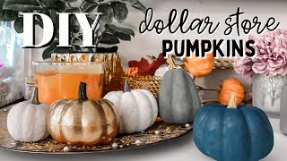 DIY Dollar Store Pumpkins | EASY Pumpkin Makeover for FALL Home Decor