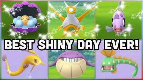 BEST SHINY DAY EVER IN POKEMON GO | SHINY LATIAS FEEBAS CLAMPERL GOREBYSS HUNTAIL & MORE!