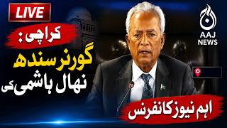 LIVE: Governor Sindh Nehal Hashmi's News Conference With National Peace Committee | Aaj News