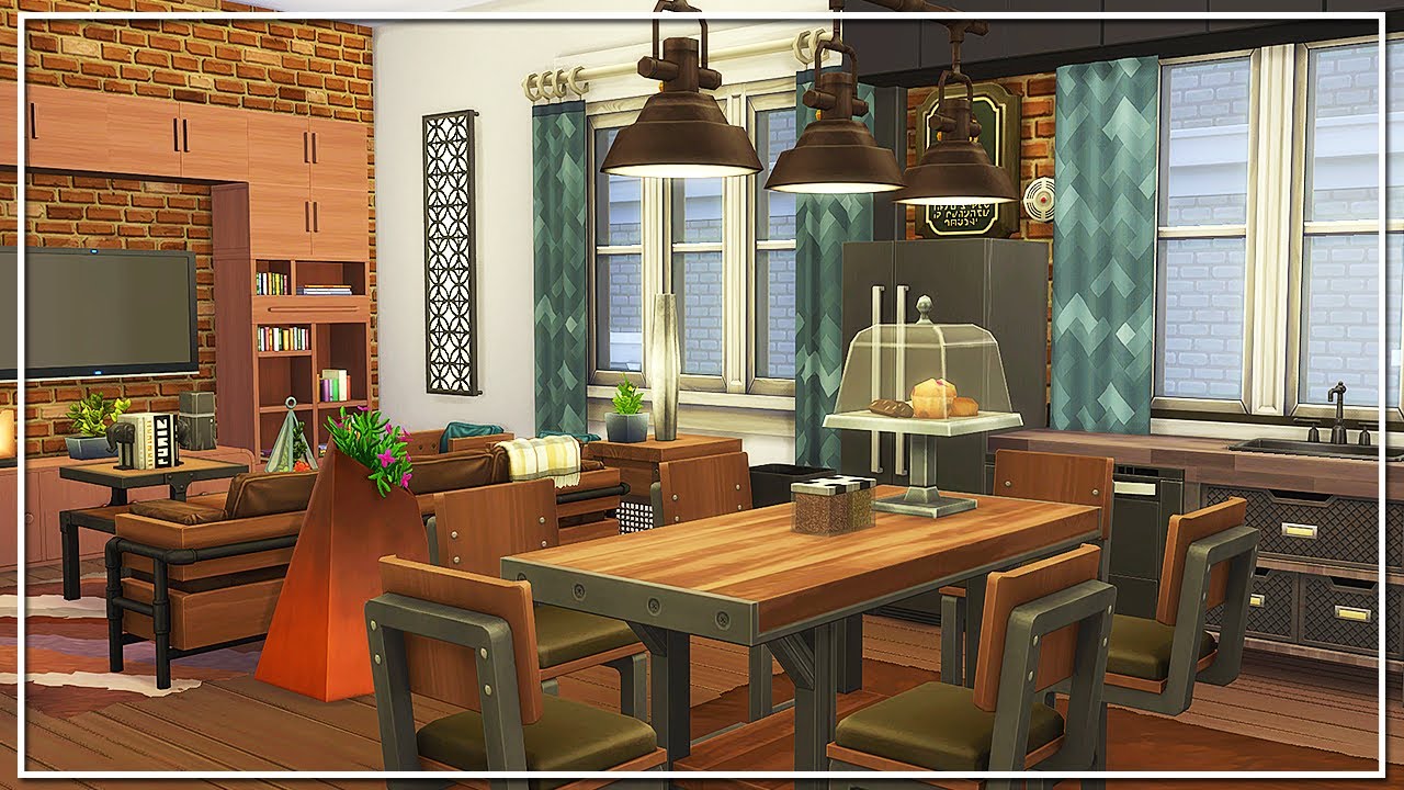 MODERN INDUSTRIAL APARTMENT || The Sims 4: Speed Build (NO CC) (Industrial Loft Kit)
