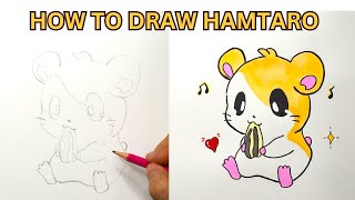 How to Draw Hamtaro with Colorful Markers - Easy and Fun for kids