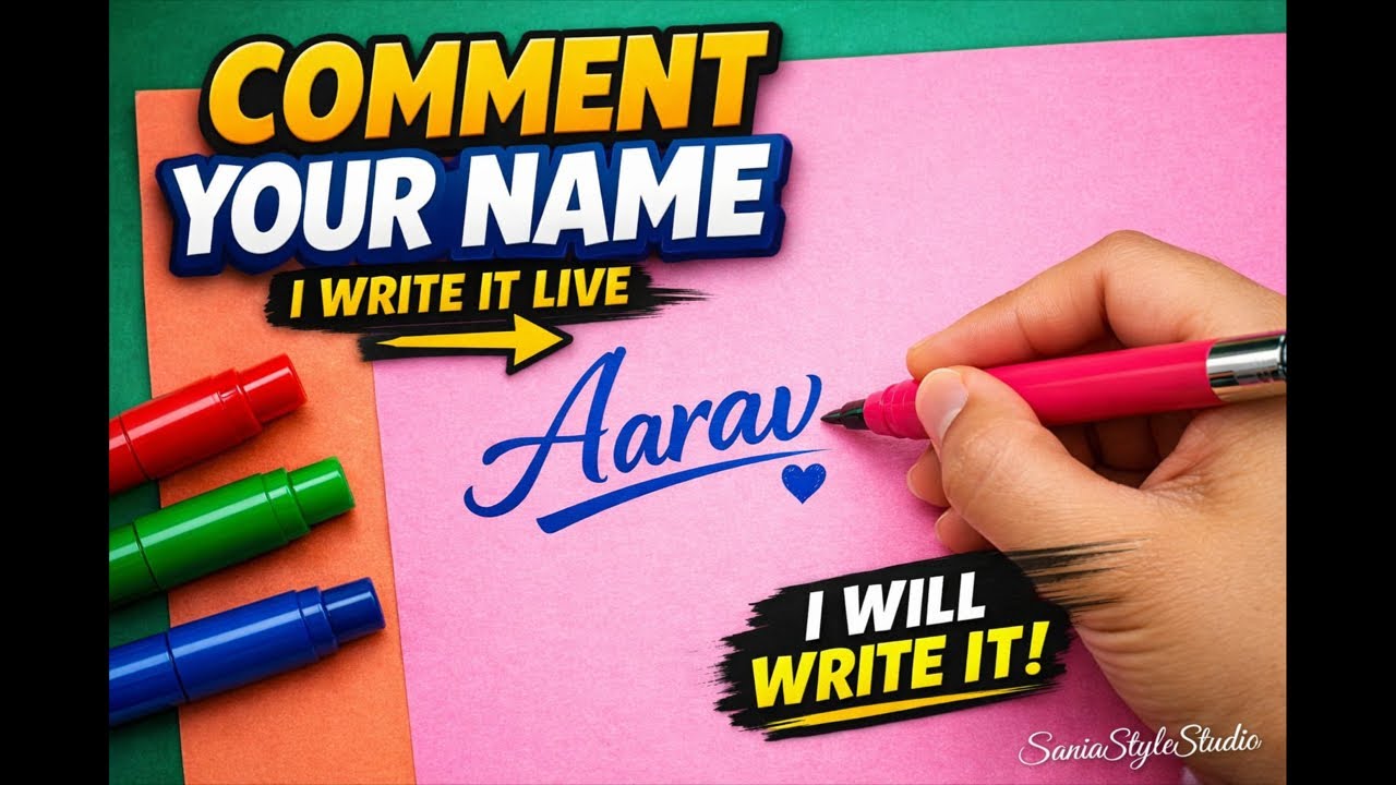 Live Name Writing | Comment Your Name Now
