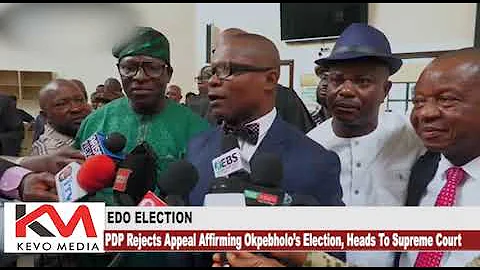 EDO ELECTION :PDP Rejects Appeal Affirming Okpebholo’s Election, Heads To Supreme Court