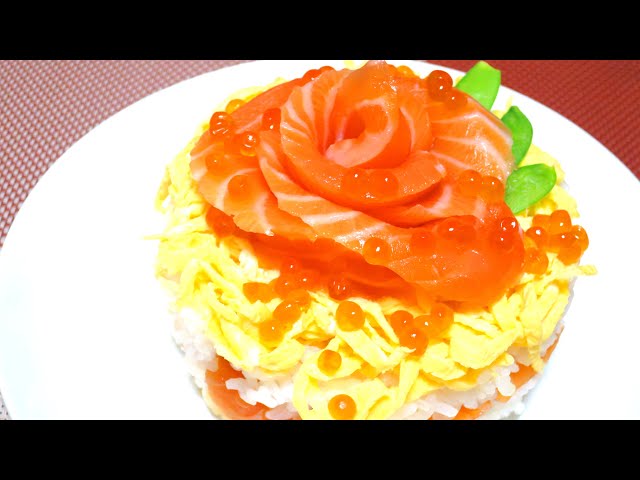 寿司ケーキ サーモンバラ 作り方 Sushi Cake Recipe パンダワンタン Youtube