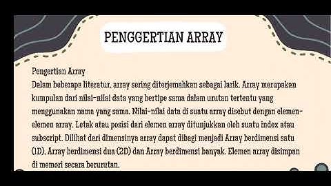 Penjelasan Materi tentang Array berdimensi 1&2,Struktur dan rekaman Matkul Pengantar Coding