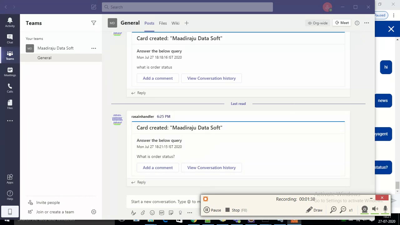 Chabot Q&A Bot with Agent Teams Microsoft integration