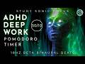 ADHD Focus Pomodoro | 50 Minute Deep Work | 18Hz Beta Brainwave Binaural Beats for Study &amp; Focus