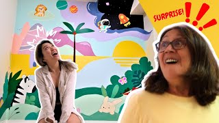 Let's Paint A Mural for her Daycare as a SURPRISE (DIY)