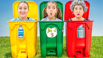 Ruby and Bonnie Clean Up and Recycle at the Recycling Centre to Protect the Planet