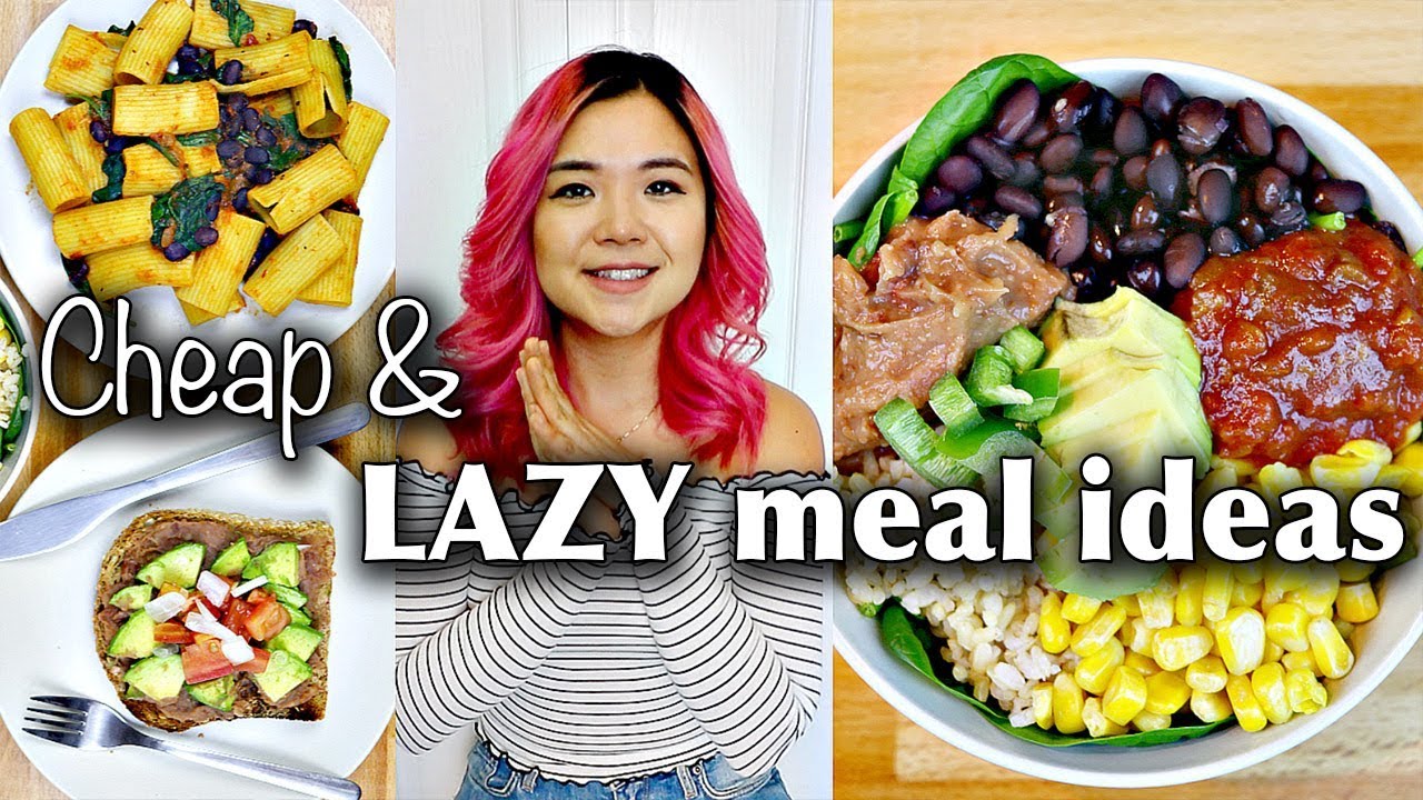 My Go-To CHEAP & LAZY VEGAN MEAL IDEAS (breakfast, lunch, dinner) - YouTube