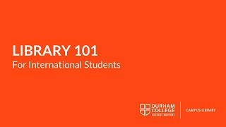 Library 101 for International Students