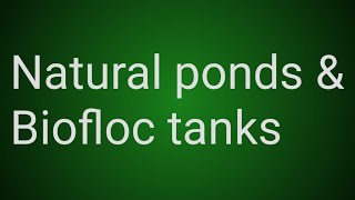 Natural ponds & Biofloc tanks