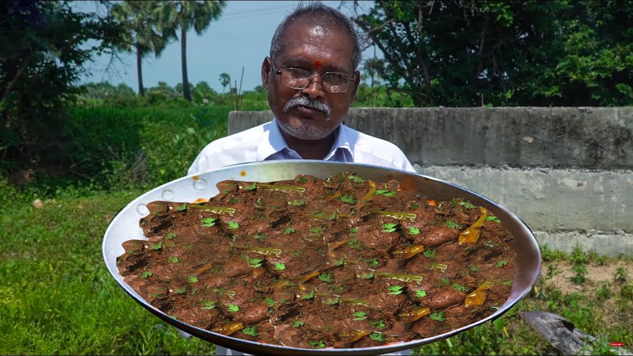 Grandpa Cooking Lunch| Chicken Livers Fry in Telangana Style | STREET FOOD